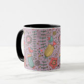 Stilvolles Blumenmuster mit Blumen Tasse (Vorderseite Links)