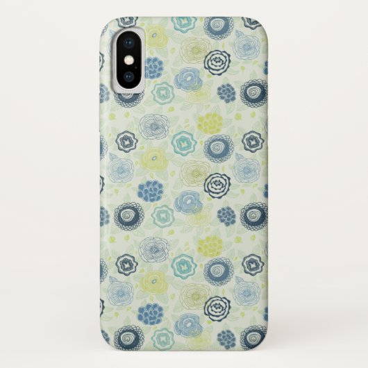 Stilvolles Blumenmuster mit niedlichen Blumen Case-Mate iPhone Hülle (Rückseite)