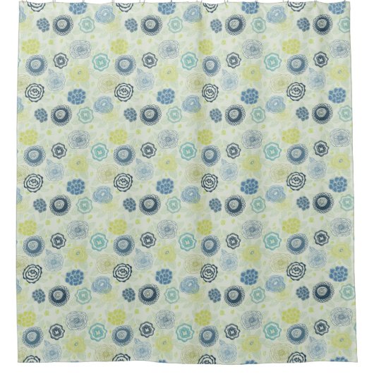 Stilvolles Blumenmuster mit niedlichen Blumen Duschvorhang (Vorderseite)