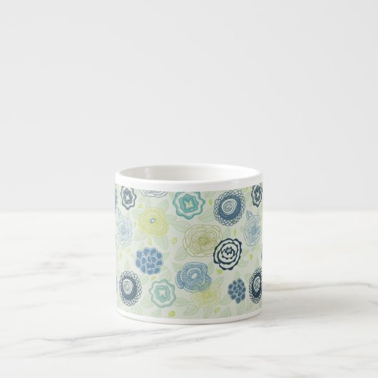Stilvolles Blumenmuster mit niedlichen Blumen Espressotasse (Vorderseite)