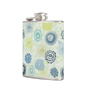 Stilvolles Blumenmuster mit niedlichen Blumen Flachmann (Links)