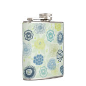 Stilvolles Blumenmuster mit niedlichen Blumen Flachmann (Rechts)