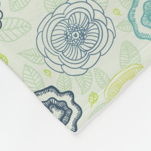 Stilvolles Blumenmuster mit niedlichen Blumen Fleecedecke (Ecke)