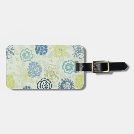 Stilvolles Blumenmuster mit niedlichen Blumen Gepäckanhänger (Vorderseite horizontal)