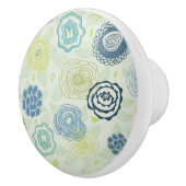 Stilvolles Blumenmuster mit niedlichen Blumen Keramikknauf (Rechts)