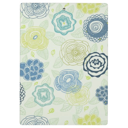 Stilvolles Blumenmuster mit niedlichen Blumen Klemmbrett (Rückseite)