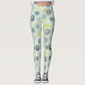 Stilvolles Blumenmuster mit niedlichen Blumen Leggings (Vorderseite)
