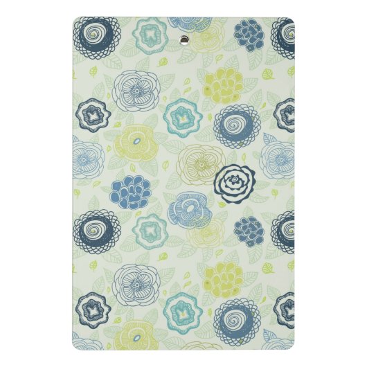 Stilvolles Blumenmuster mit niedlichen Blumen Mini Klemmbrett (Rückseite)