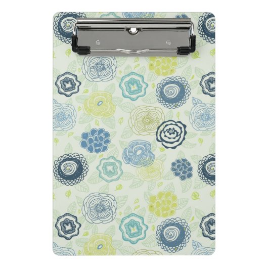 Stilvolles Blumenmuster mit niedlichen Blumen Mini Klemmbrett (Vorderseite)