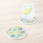 Stilvolles Blumenmuster mit niedlichen Blumen Sandstein Untersetzer (Seite)