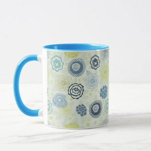 Stilvolles Blumenmuster mit niedlichen Blumen Tasse (Links)