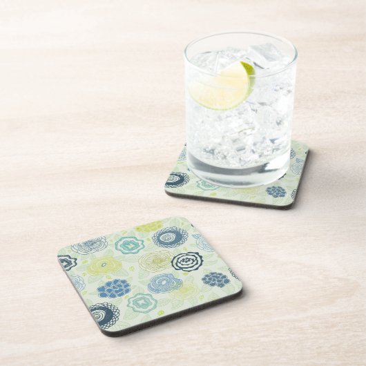 Stilvolles Blumenmuster mit niedlichen Blumen Untersetzer (Rechte Seite)