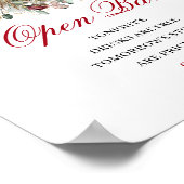 Stilvolles Blush-Burgund Open Bar-Tischschild Poster (Ecke)