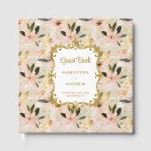 Stilvolles Blush Gold Wedding Gästebuch für Gäste (Vorderseite)
