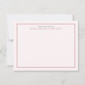 Stilvolles Blush Pink Formelles Skript Mitteilungskarte (Vorderseite)