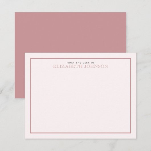 Stilvolles Blush Pink Formelles Skript Mitteilungskarte (Vorne/Hinten)