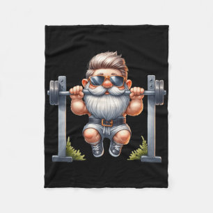 Stilvolles Body Gebäude Gnome macht Aufnahmen auf  Fleecedecke