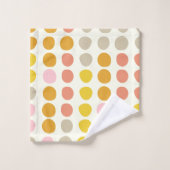 Stilvolles Boho Big Dot-Muster in Gelb-Rosa-Korall Badhandtuch Set (Waschlappen)
