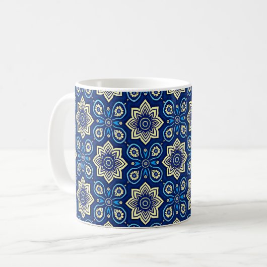 Stilvolles Boho Chic Floral Pattern Kaffeetasse (Vorderseite Links)