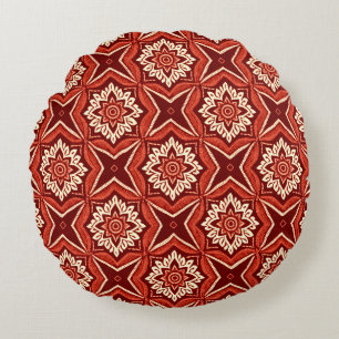 Stilvolles Boho Chic Floral Pattern Rundes Kissen