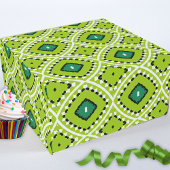 Stilvolles Boho Ethnic Lime Green Geometric Muster Geschenkpapier