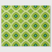 Stilvolles Boho Ethnic Lime Green Geometric Muster Geschenkpapier (Flach)