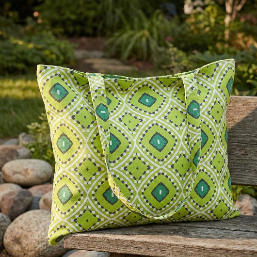 Stilvolles Boho Ethnic Lime Green Geometric Muster Stoff