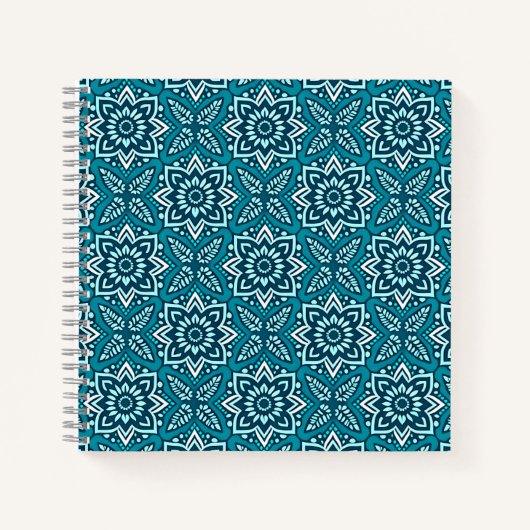 Stilvolles Boho Geometric Floral Pattern Notizblock (Vorderseite)