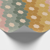 Stilvolles Boho Geometric Muster Blau Grün Blau Geschenkpapier (Ecke)