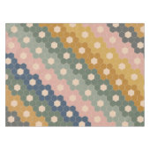 Stilvolles Boho Geometric Muster Blau Grün Blau Tischdecke (Vorderseite (Horizontal))