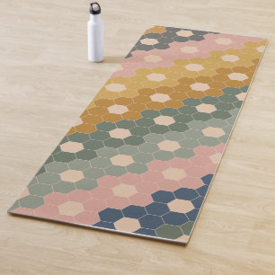 Stilvolles Boho Geometric Muster Blau Grün Blau Yogamatte