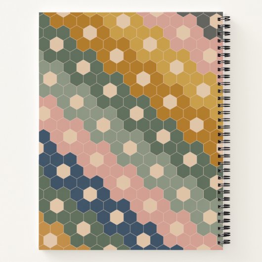 Stilvolles Boho Geometric Muster Blaues Rezept Notizblock (Rückseite)