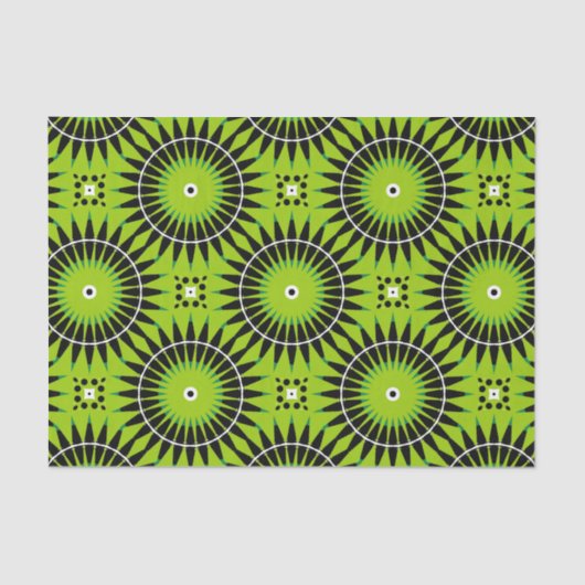 Stilvolles Boho Lime Green Geometric Muster Seidenpapier (Vorderseite)