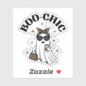 Stilvolles Boo-Chic Ghost mit Leopard Print & Coff Aufkleber (Blatt)