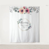 Stilvolles botanisches Brautparty Wandteppich (Vorderseite)