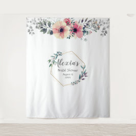 Stilvolles botanisches Brautparty Wandteppich