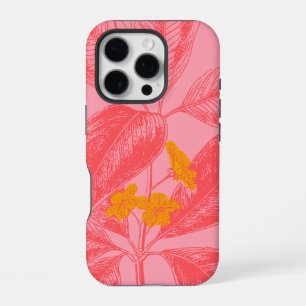 Stilvolles botanisches Chic-Blumengarten-Rosa-Rot iPhone 16 Pro Hülle