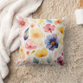 Stilvolles botanisches Elfenbeinkissen Kissen (Decke)