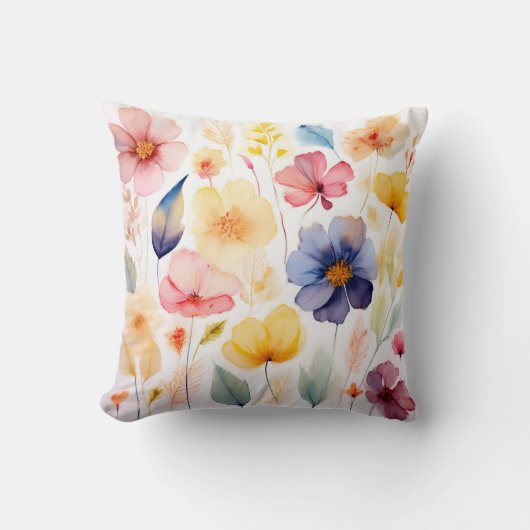 Stilvolles botanisches Elfenbeinkissen Kissen (Vorderseite)