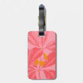 Stilvolles botanisches Leaf Naturkunst in Rosa und Gepäckanhänger (Rückseite vertikal)