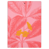Stilvolles botanisches Leaf Naturkunst in Rosa und Klemmbrett (Rückseite)