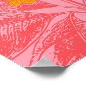 Stilvolles botanisches Leaf Naturkunst in Rosa und Poster (Ecke)