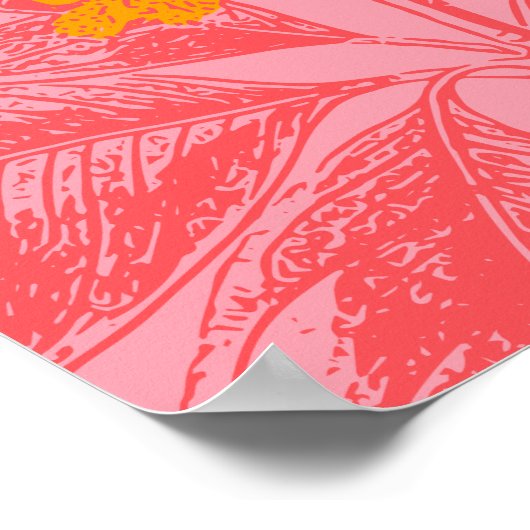 Stilvolles botanisches Leaf Naturkunst in Rosa und Poster (Ecke)