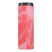 Stilvolles botanisches Leaf Naturkunst in Rosa und Thermosbecher (Rückseite)