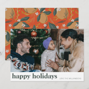 Stilvolles botanisches Obst Rot Grün Breitfoto Feiertagskarte