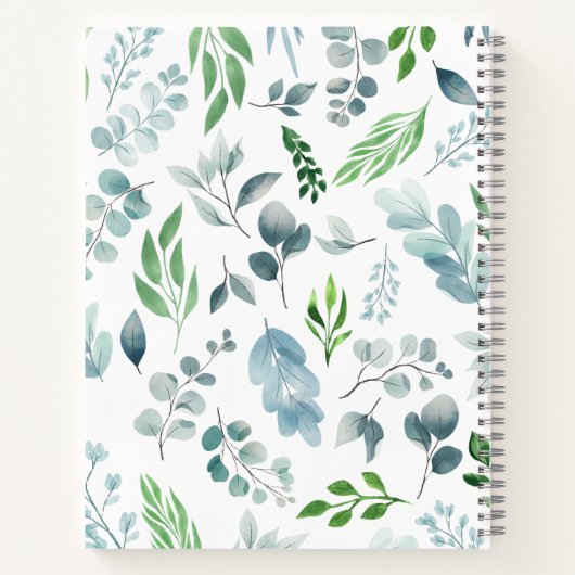 Stilvolles botanisches Personalisiertes Rezept Notizblock (Rückseite)