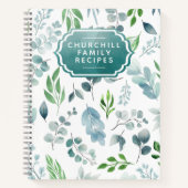 Stilvolles botanisches Personalisiertes Rezept Notizblock (Vorderseite)