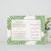 Stilvolles Bracken Wedding Programm (Stehend Vorderseite)