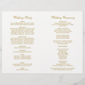 Stilvolles Bracken Wedding Programm (Rückseite)