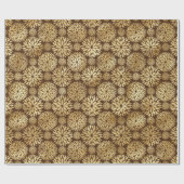 Stilvolles Braun & Gold Dahlias-Muster Geschenkpapier (Flach)